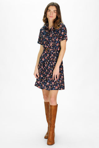 Mini Juna Dress in Navy Floral