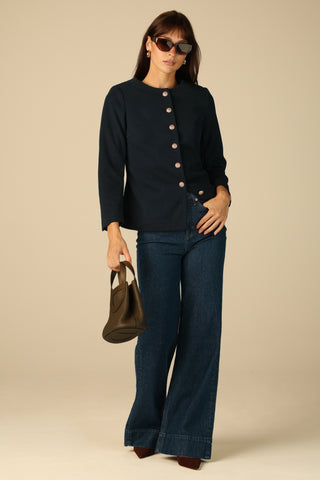 Monaco Jacket in Navy Plush Twill