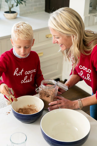 Duffield Lane x Northern Classics Kids Hot Cocoa Club Crew Neck Sweater in Red