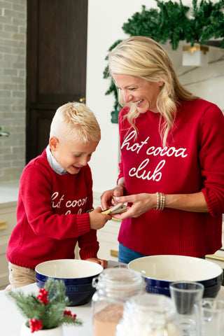 Duffield Lane x Northern Classics Hot Cocoa Club Crew Neck Sweater in Red