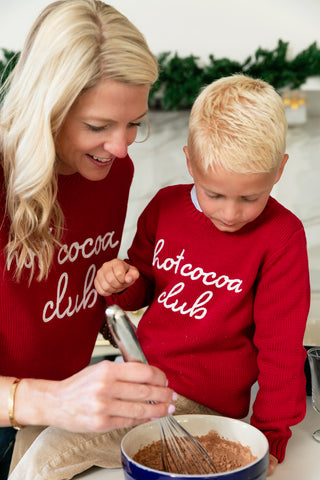 Duffield Lane x Northern Classics Kids Hot Cocoa Club Crew Neck Sweater in Red