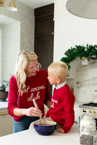 Duffield Lane x Northern Classics Hot Cocoa Club Crew Neck Sweater in Red