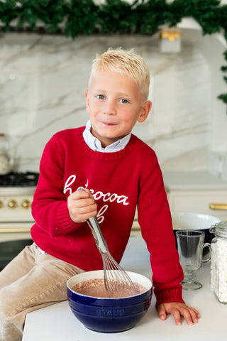 Duffield Lane x Northern Classics Kids Hot Cocoa Club Crew Neck Sweater in Red