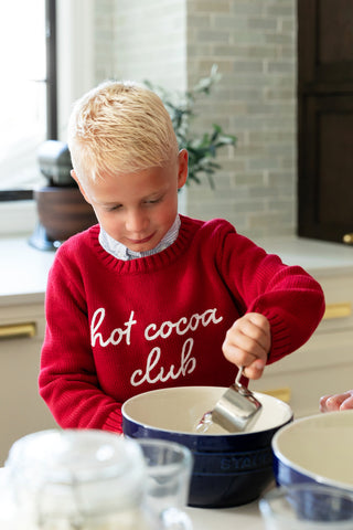 Duffield Lane x Northern Classics Kids Hot Cocoa Club Crew Neck Sweater in Red