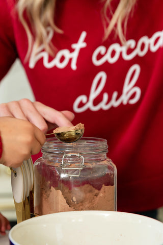 Duffield Lane x Northern Classics Hot Cocoa Club Crew Neck Sweater in Red