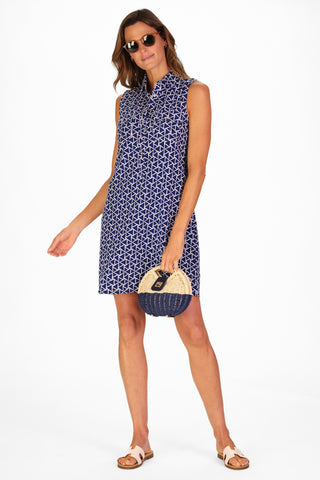 Opal Dress in Navy Flags