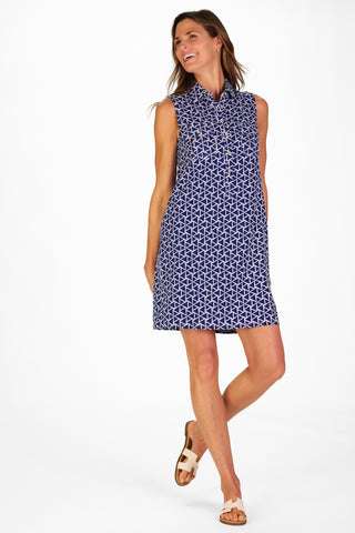 Opal Dress in Navy Flags