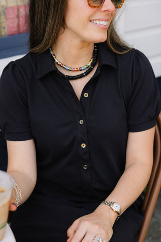 Palmer Polo Dress in Black