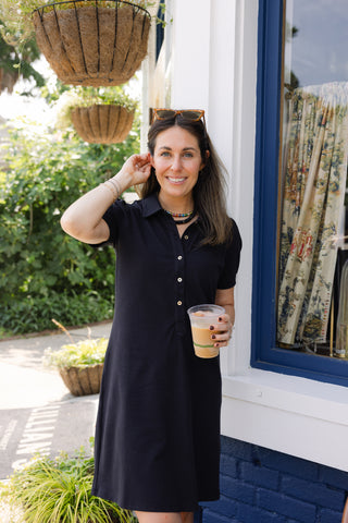 Palmer Polo Dress in Black