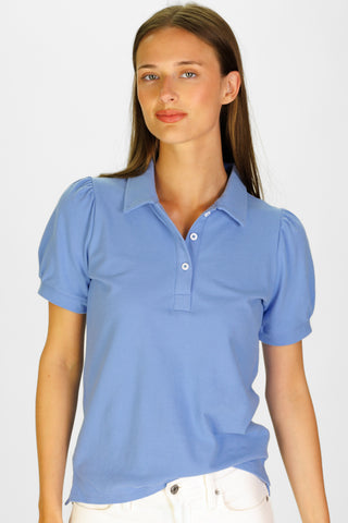 Palmer Polo Top in Cornflower Blue
