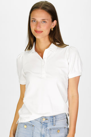 Palmer Polo Top in White