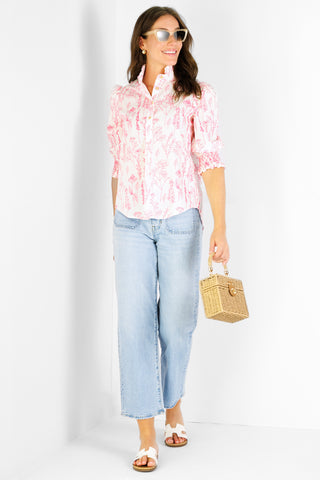 Percy Popover in Pink Floral Toile