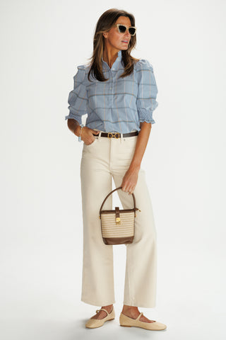 Percy Popover in Sky Blue Windowpane