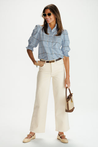 Percy Popover in Sky Blue Windowpane