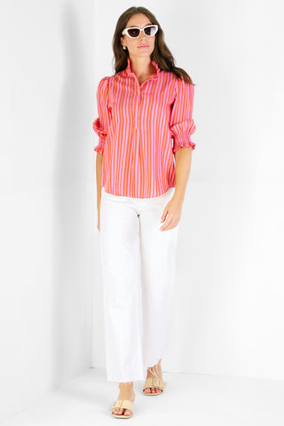 Percy Popover in Red & Pink Stripe