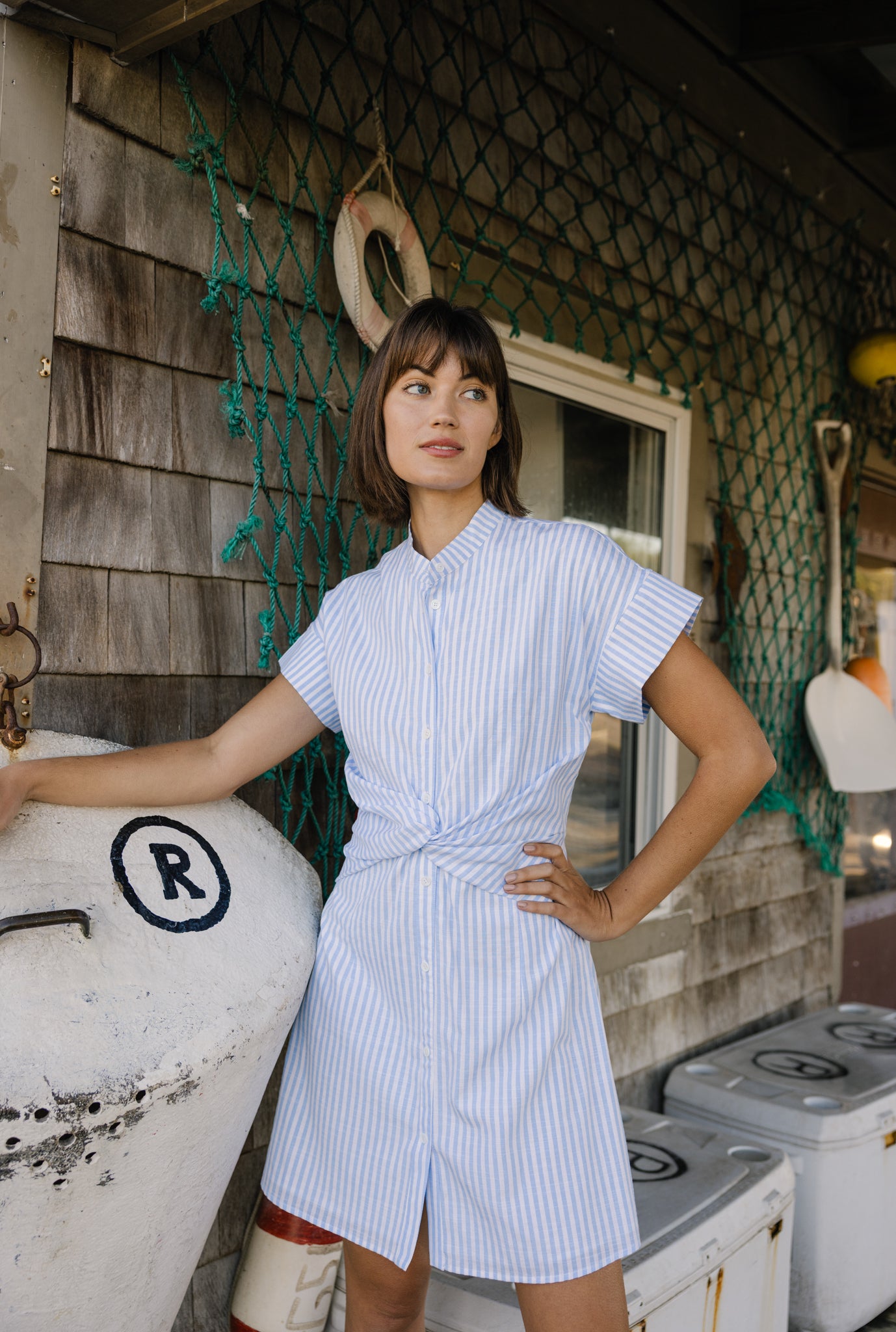 Women's Phoebe Dress in Seaside Stripe