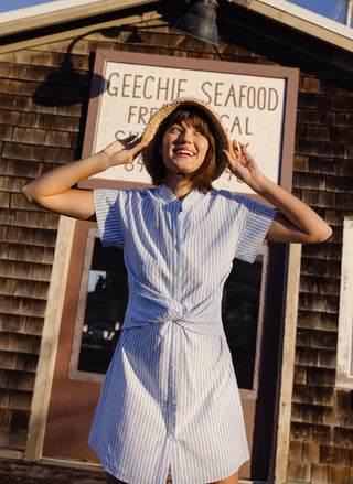 Phoebe Dress in Seaside Stripe