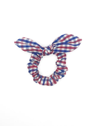 The Tay Bow Scrunchy - Red/Navy Gingham