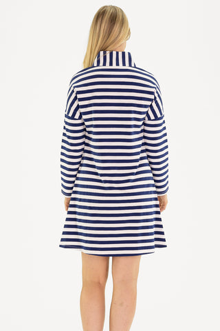 The Prescott Dress in Navy & White Stripe