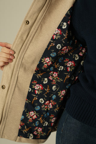 Reid Jacket in Taupe Plush Herringbone
