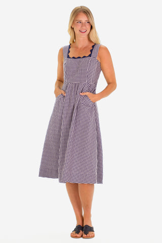 The RicRac Wendy Dress in Navy Gingham