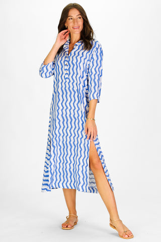 Rowan Dress in Chevron Waves