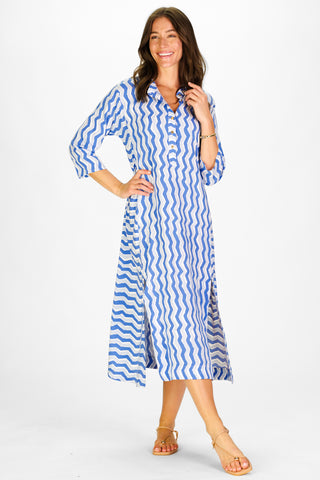 Rowan Dress in Chevron Waves