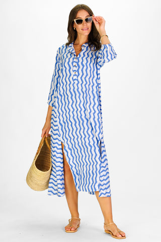 Rowan Dress in Chevron Waves