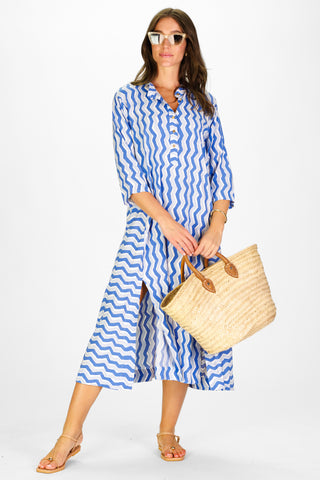 Rowan Dress in Chevron Waves