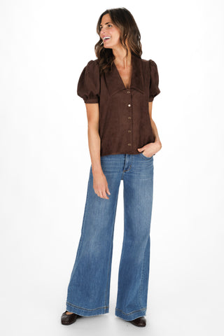 Rowe Top in Chicory Suede