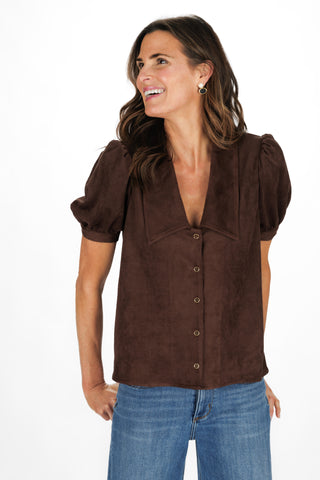 Rowe Top in Chicory Suede