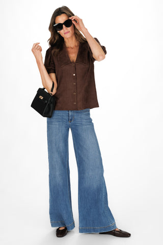 Rowe Top in Chicory Suede