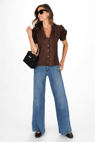 Rowe Top in Chicory Suede