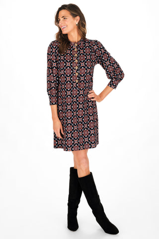 Ruth Dress in Scarlet Lattice