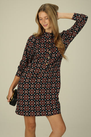 Ruth Dress in Scarlet Lattice