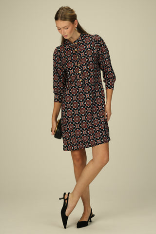 Ruth Dress in Scarlet Lattice