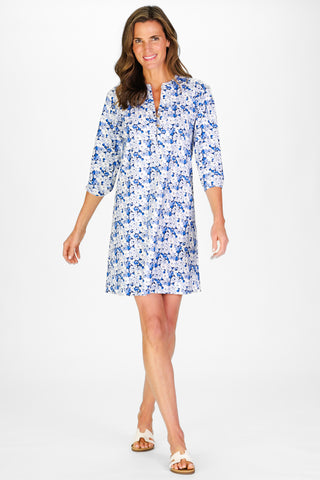 Sam Dress in Indigo Blooms