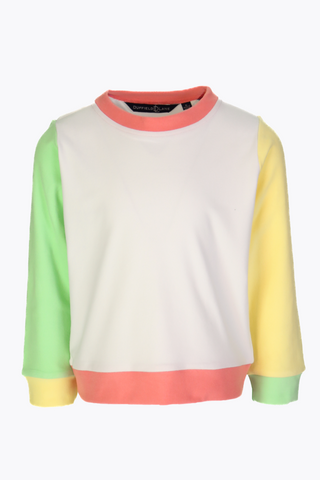 Girls Scottie Colorblock Crew in Spring Colorblock