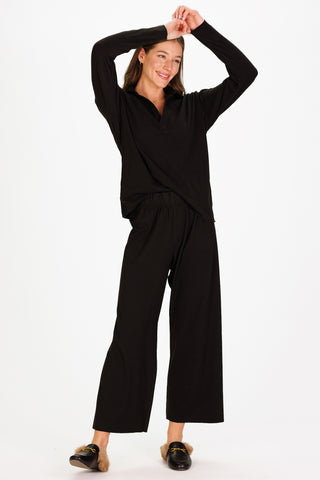 Supersoft Cropped Peri Pant in Black