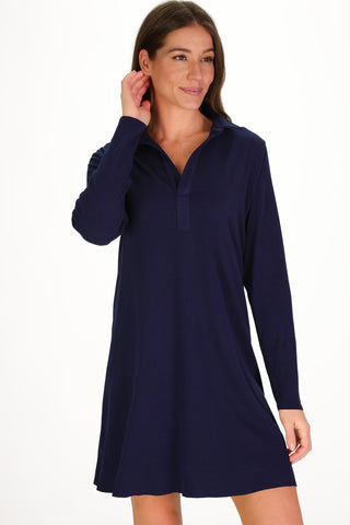 Shea Polo Dress in Navy SuperSoft