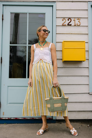 Shelley Skirt in Charleston Sunset Stripe