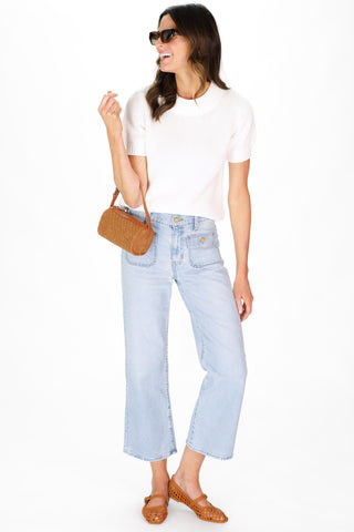 Short Sleeve Greer Sweater in Ivory