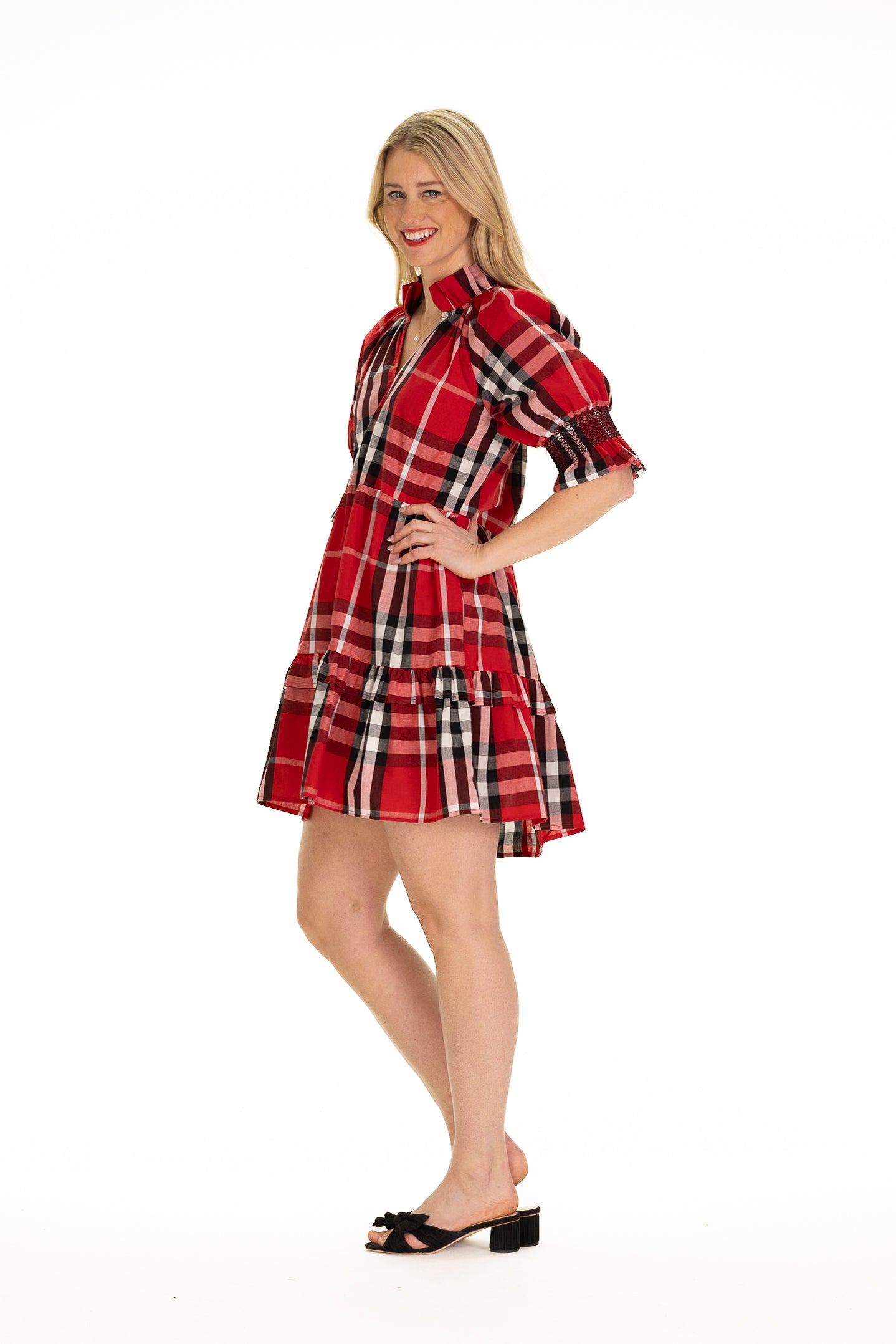 red and white plaid dress women Plaid Jumper Dress Large