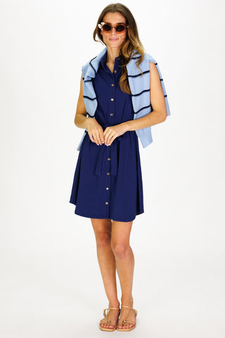 Sleeveless Camila Dress in Navy