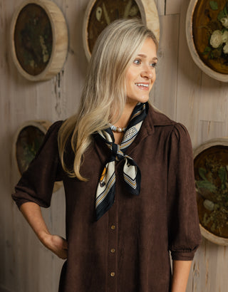 Suede Ashlynn Dress in Chicory