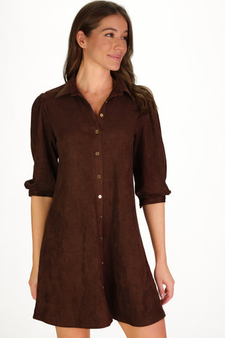 Suede Ashlynn Dress in Chicory