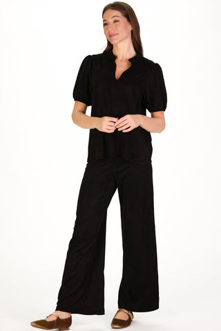 Suede Sasha Pant in Black