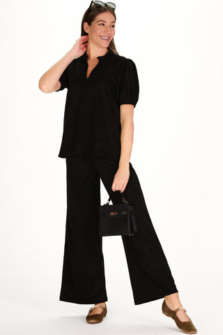 Suede Sasha Pant in Black