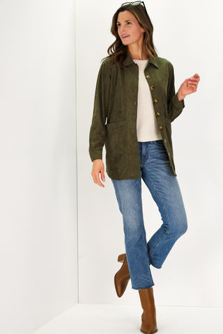 Suede Charity Coat in Forest