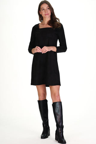 Suede Erin Dress in Black